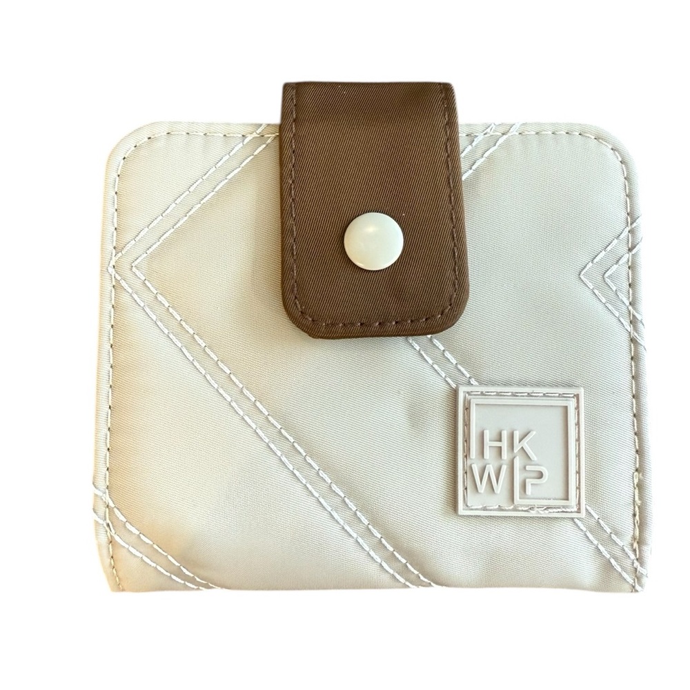 HKWP Cream and Brown Compact Wallet